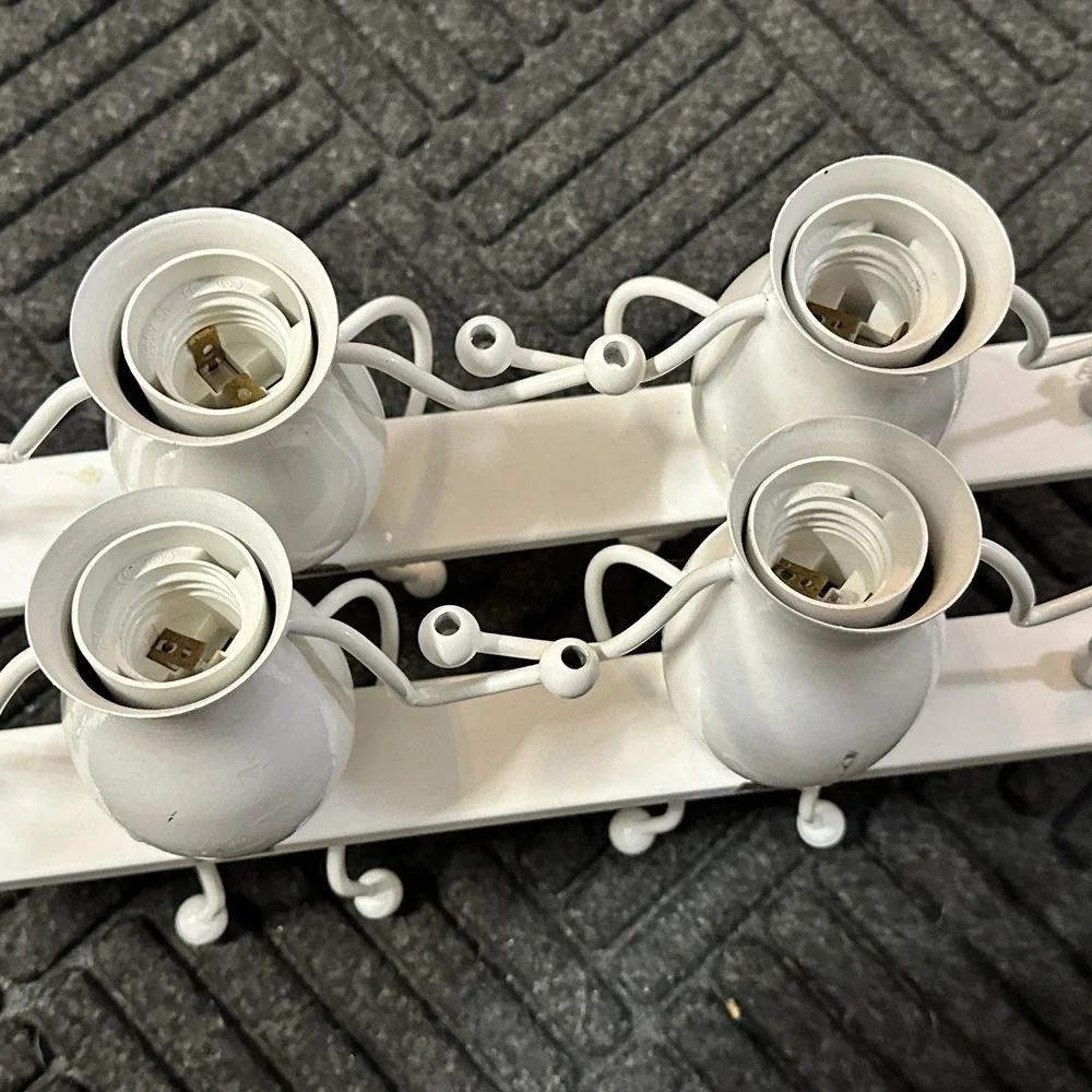 Pair Stick Figure Swing Wall Sconce Lamps 2-Light White Modern Novelty Untested
